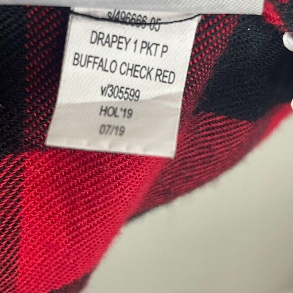GAP Fitted Boyfriend Shirt XXL – Red Black Buffalo Plaid Flannel Button-Up - Picture 6 of 8